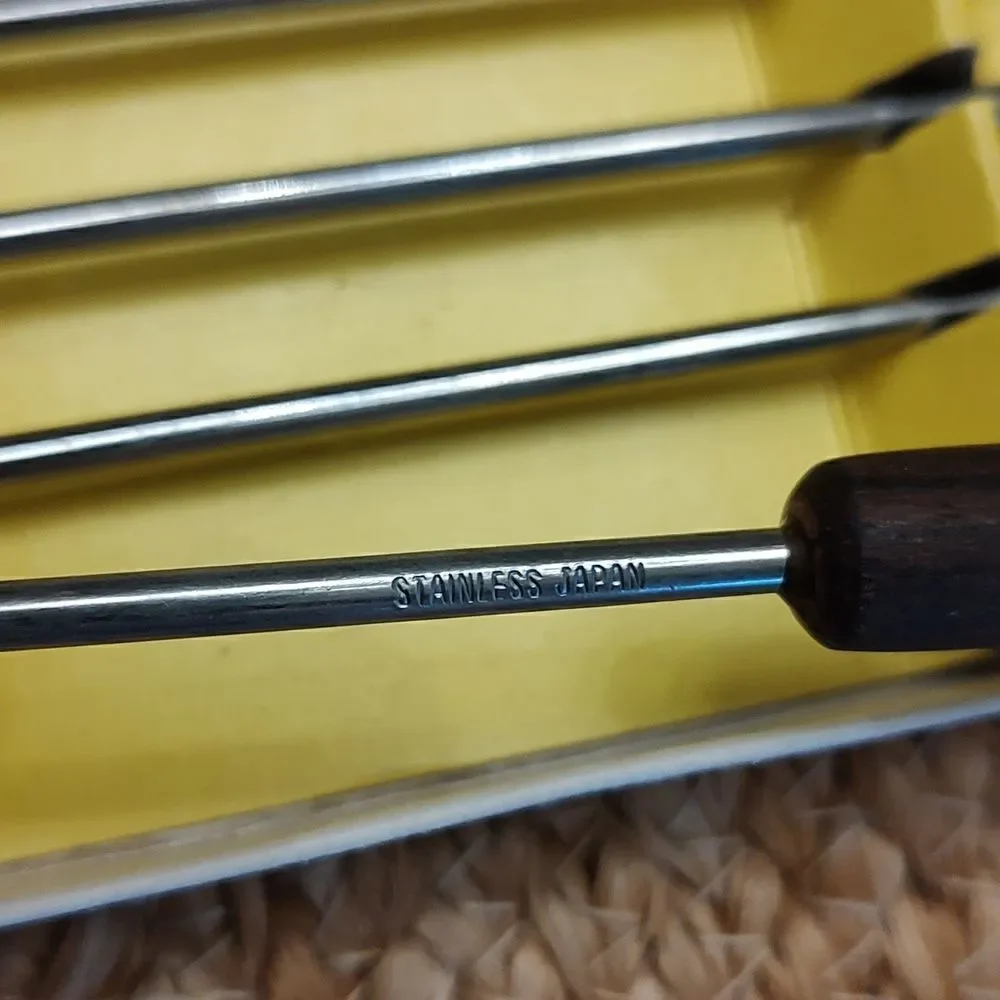 Vintage 6-Piece Stainless Steel Fondue Forks Original Box